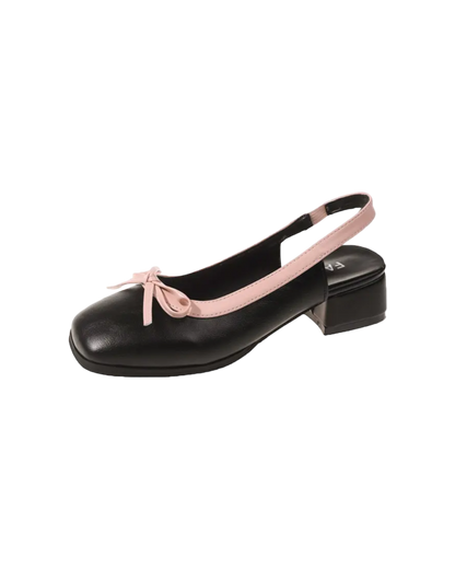 Raised Ballerina Pumps in Black Season Prestige