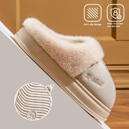 Women Men Non-slip Soft Slides Indoor Fluffy Home Cotton Shoes
