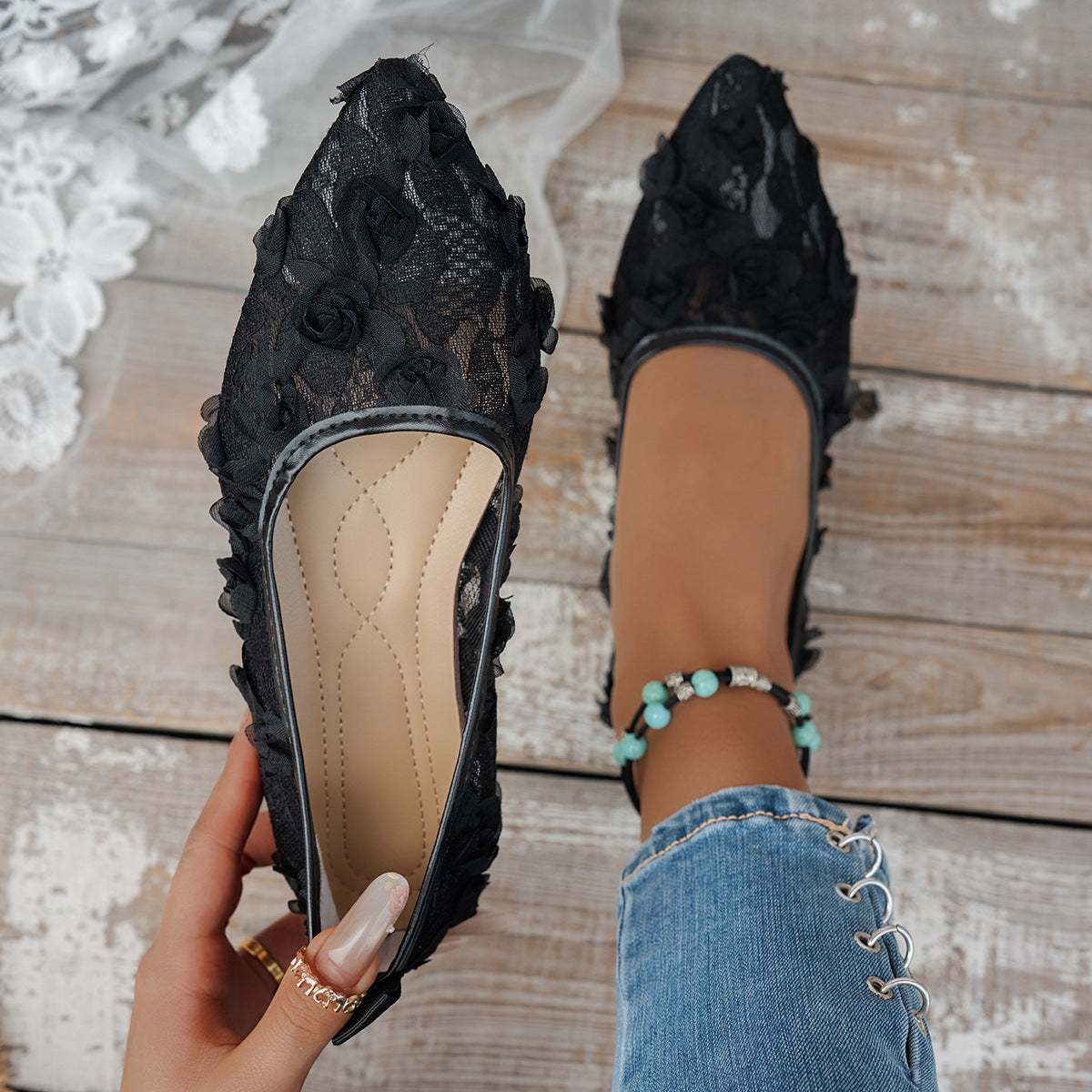 French-style Fairy Outerwear Summer Chic Pointed-toe Flat Casual Shoes