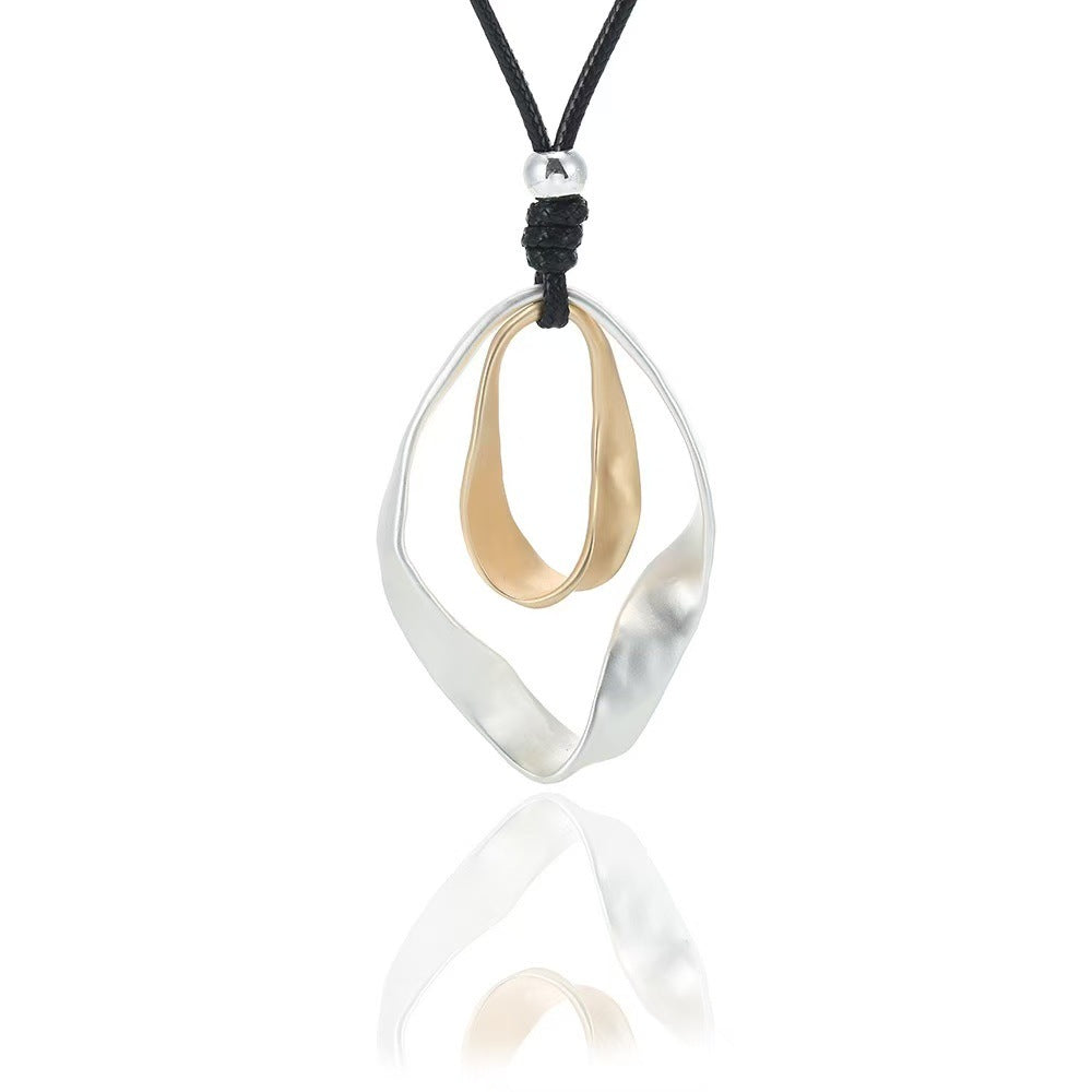 Adjustable Leather-String Necklace - Geometric | Season Prestige