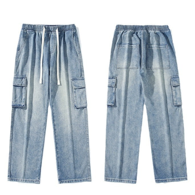 Trendy Retro Style Workwear Jeans For Men