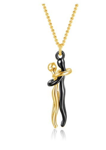 Love Hug Necklace Unisex Men Women Couple Jewelry Chain Valentines Day Gift