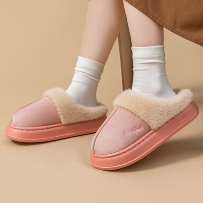 Women Men Non-slip Soft Slides Indoor Fluffy Home Cotton Shoes