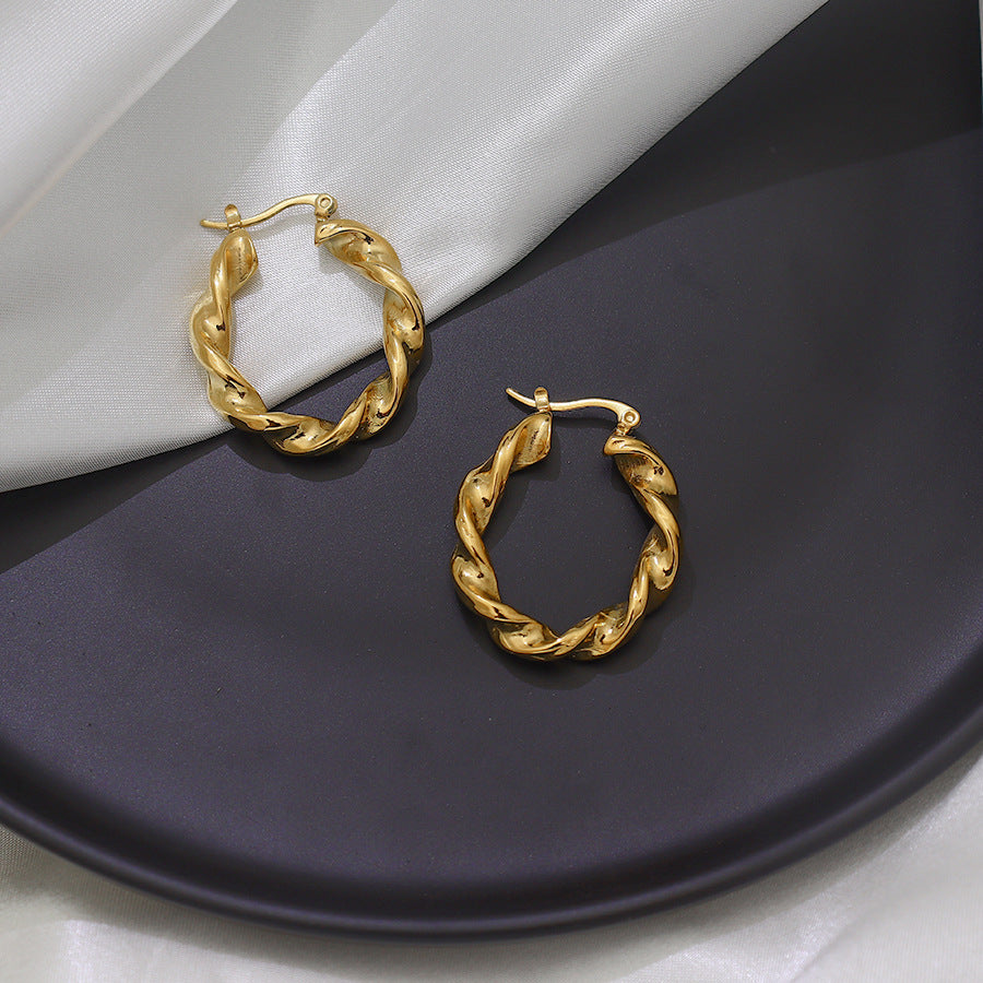 Gold Twist Earrings Season Prestige