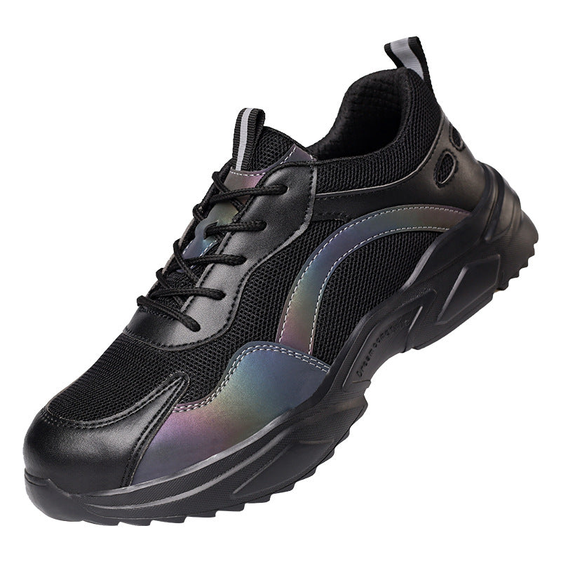 Men's Breathable Reflective  Safety Shoes Sports Running Sneakers Season Prestige