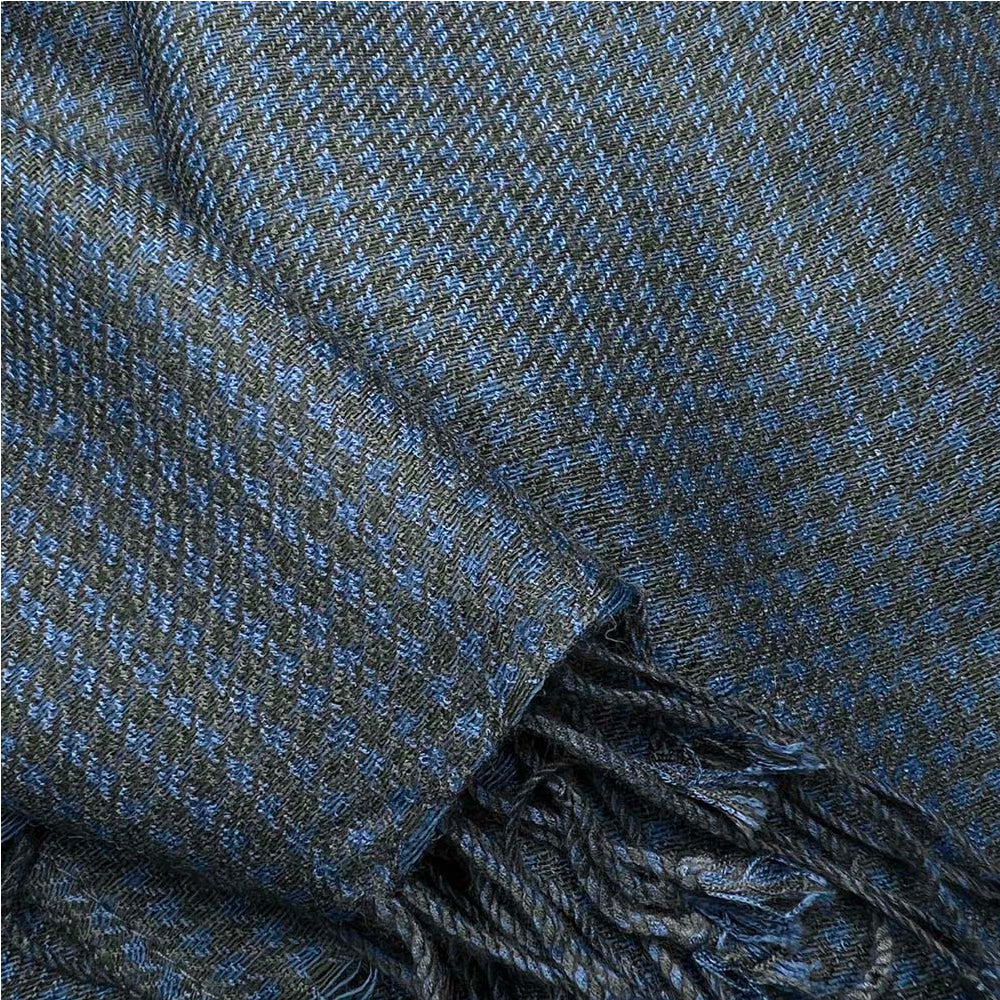 Navy Herringbone Unisex Luxury Jacquard Wrap
