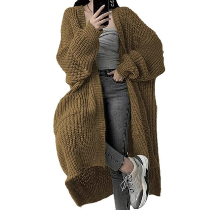 Free Style Loose Thick Knitted Coat For Women