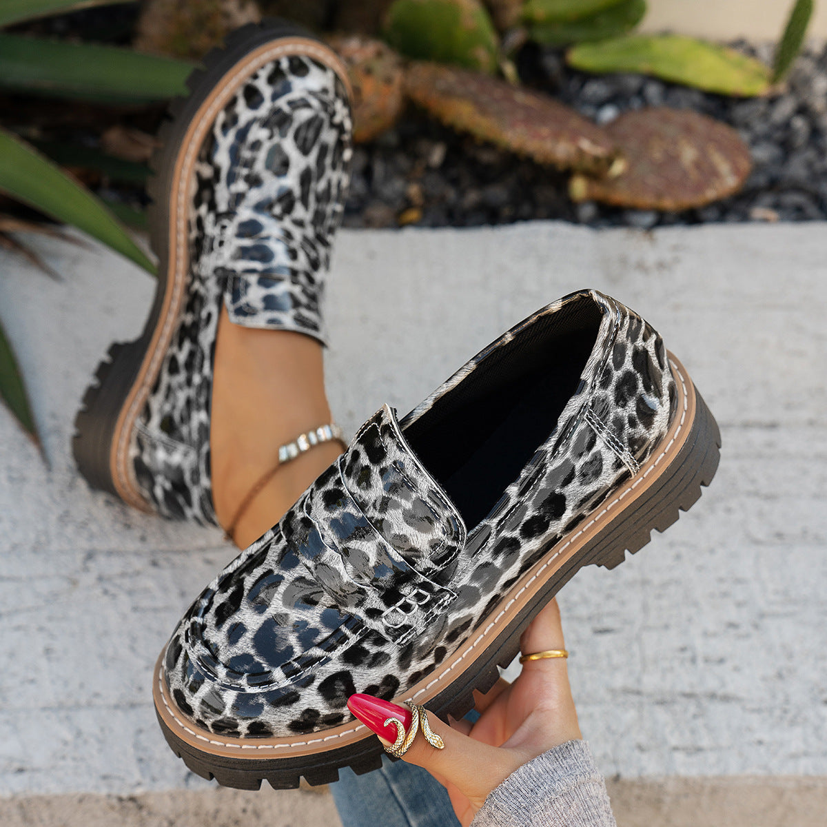 The Nocturnal Archive | Patent Leopard Mary Jane