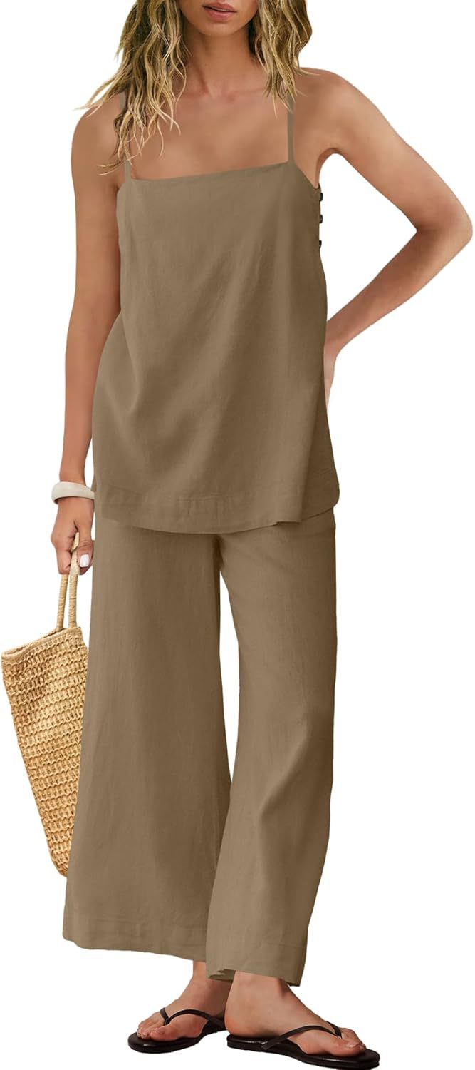 Women’s Spaghetti-Strap & Wide-Leg Set|Season Predtige