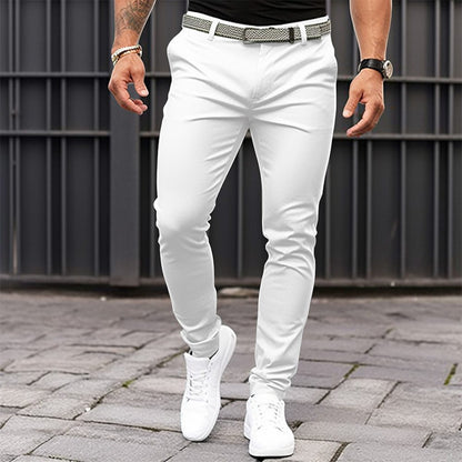 Men's Zipper Business Casual Slim-fitting Trousers Season Prestige