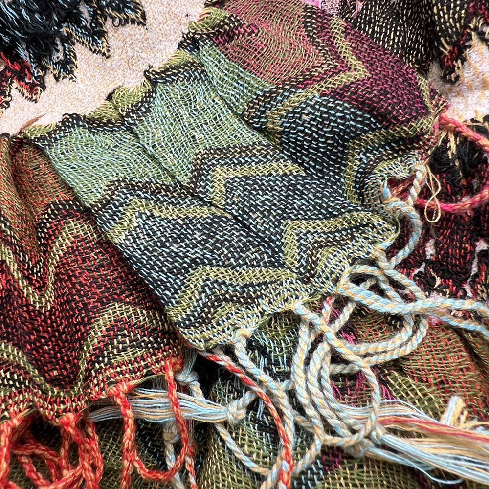 Nature-Inspired Jacquard Leaf Scarf | 1-2pc