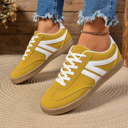 Lace-up Round Toe Flats Sports Slip On Casual Shoes For Women