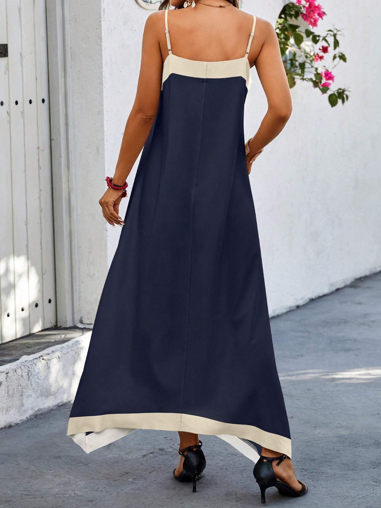 Women Two-Tone Sleeveless Casual Summer Dress