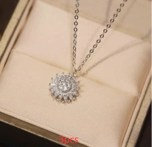 Sunflower Necklace with Diamonds Women Season Prestige