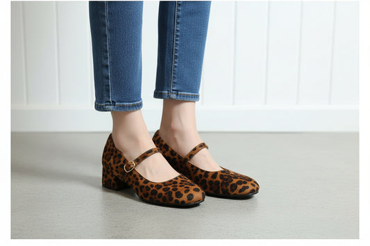 brown Mary Jane shoes hidden heel