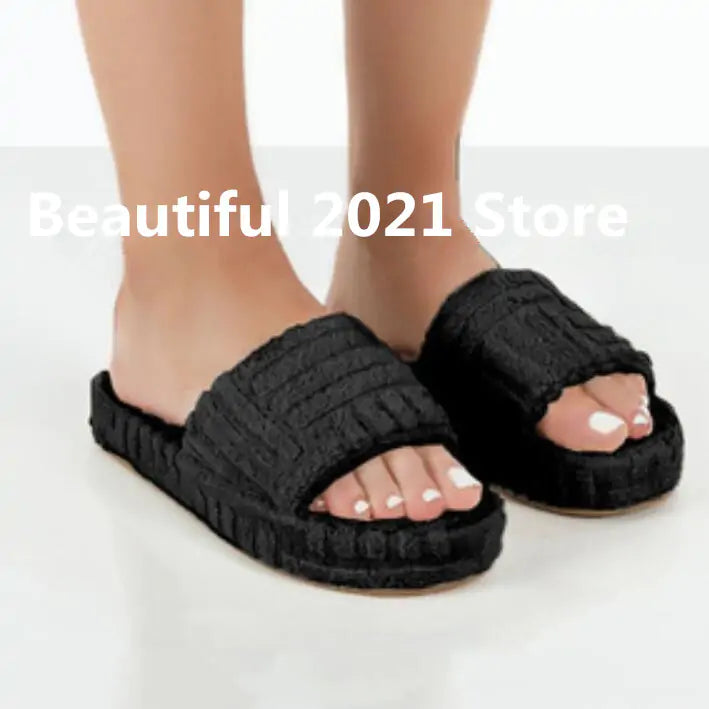 Seasonprestige Women's Furry Casual indoor outdoors Slippers