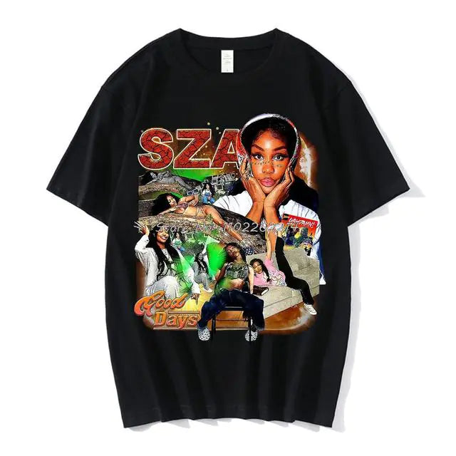 Unisex SZA Good Days Graphics T-shirt Hip Hop Rapper Vintage T Shirt