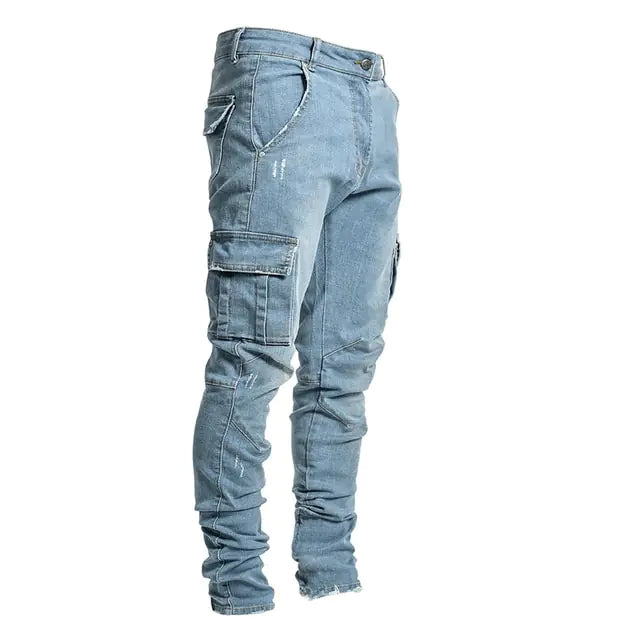 Men's Multi Pocket Cargo pants Jeans trousers