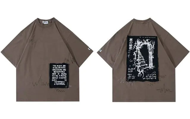 Y2K Hip Hop Patch Oversize T-Shirt For men