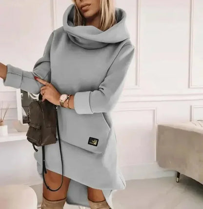 Seasonorestige Women's Long Sleeeve Hoodie Dress