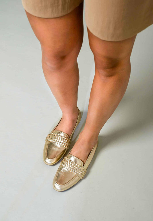 Golden Baru Leather Loafers - Summer