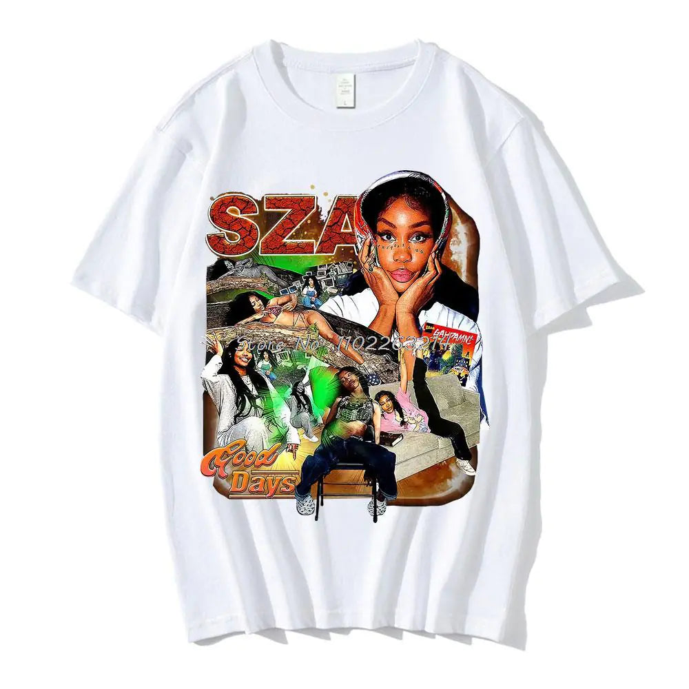 Unisex SZA Good Days Graphics T-shirt Hip Hop Rapper Vintage T Shirt