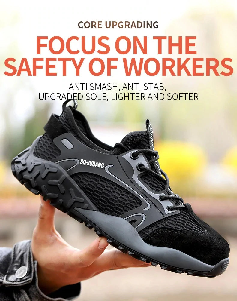 Anti-collision and Anti-smashing Breathable  Safety Shoes  Men's comfortable work Boots