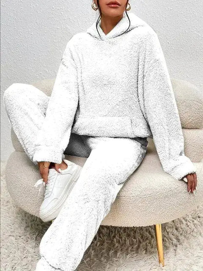 Cozy Two-piece Teddy Winter Set With hood For Women