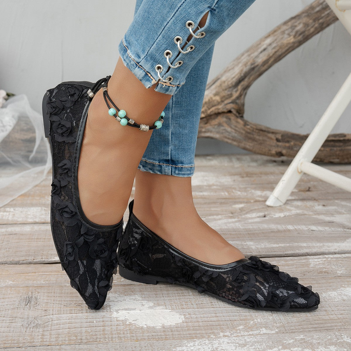 French-style Fairy Outerwear Summer Chic Pointed-toe Flat Casual Shoes