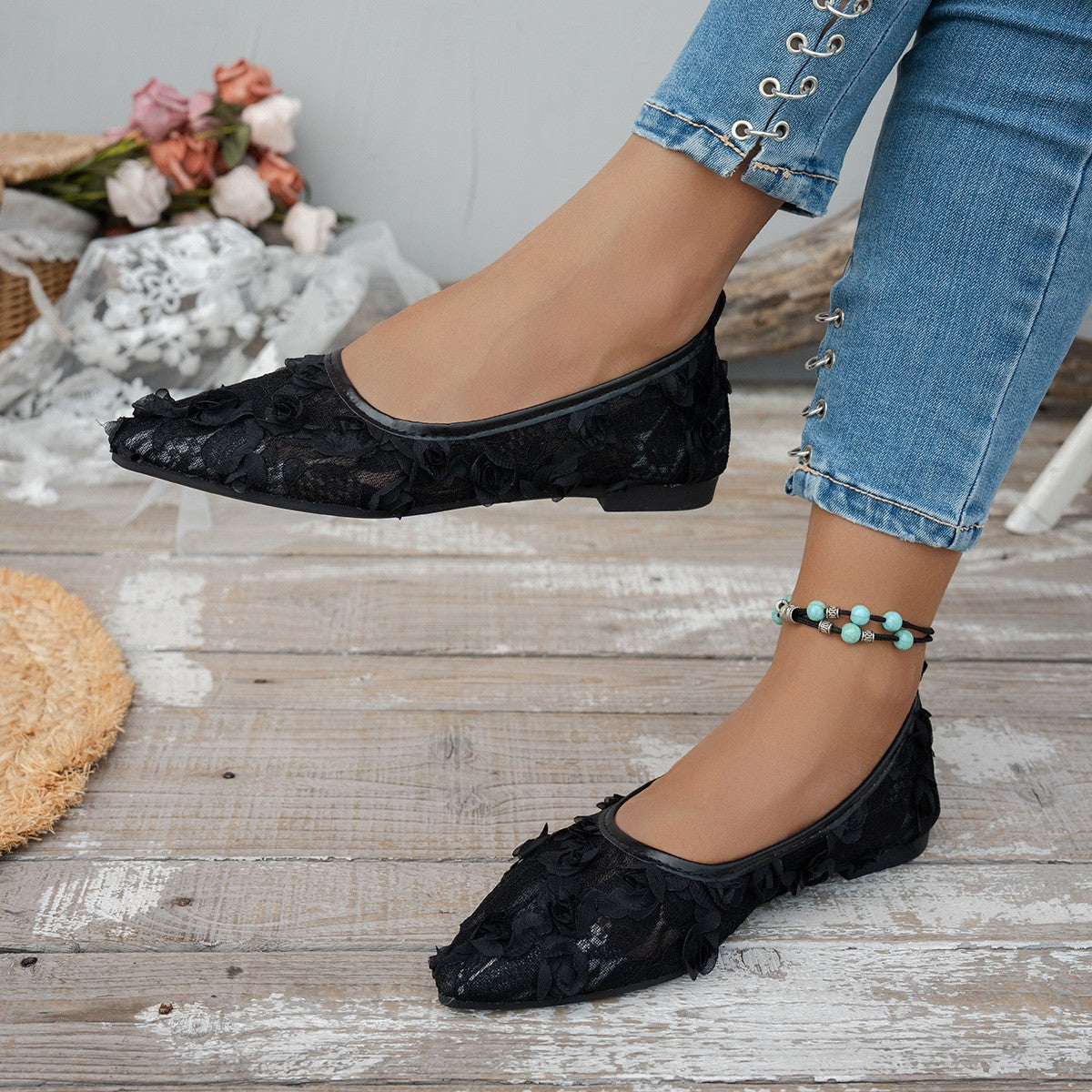 French-style Fairy Outerwear Summer Chic Pointed-toe Flat Casual Shoes