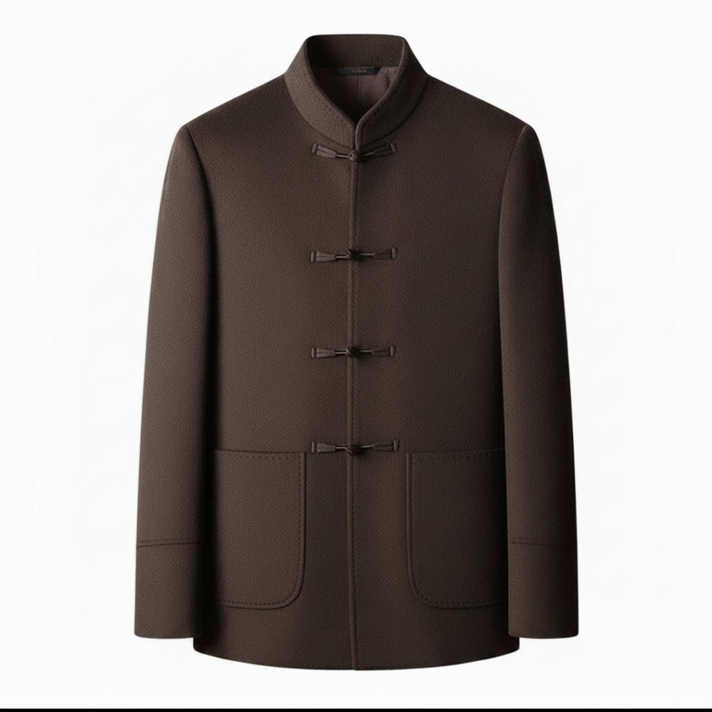 Prestige Men's Tailored Wool Mandarin Jacket