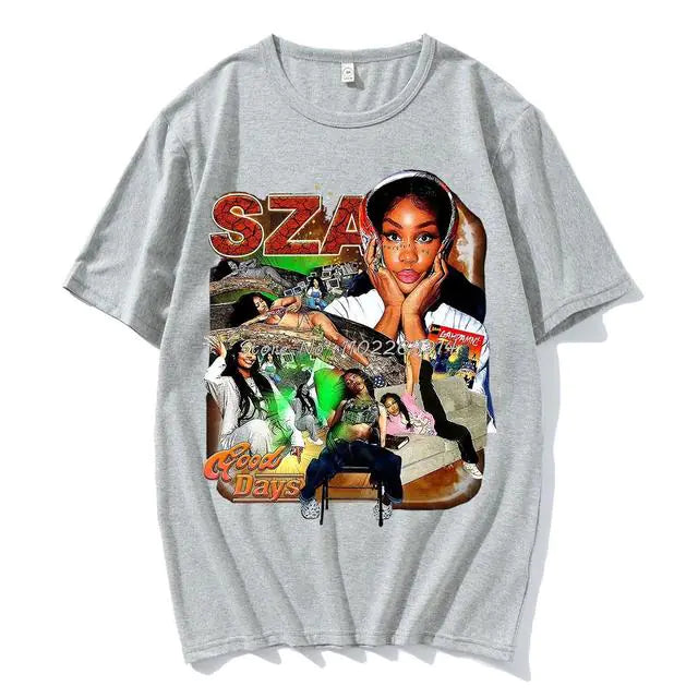 Unisex SZA Good Days Graphics T-shirt Hip Hop Rapper Vintage T Shirt