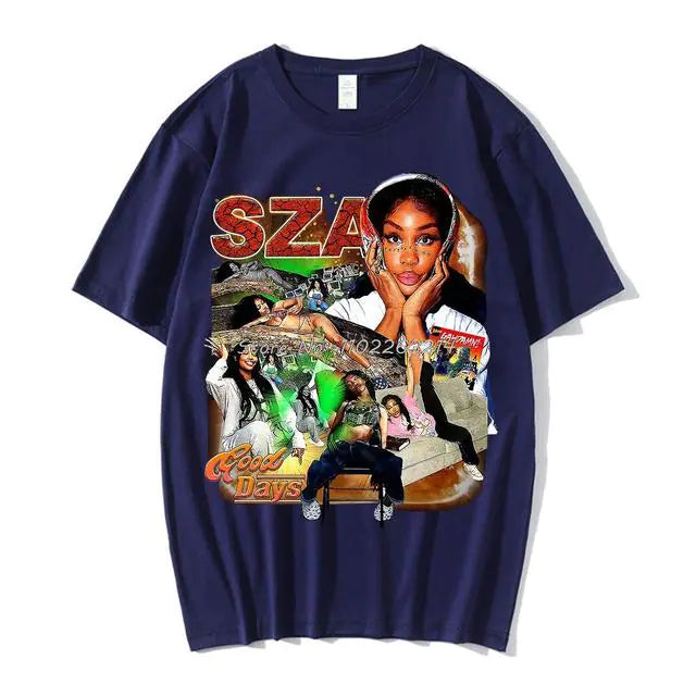 Unisex SZA Good Days Graphics T-shirt Hip Hop Rapper Vintage T Shirt