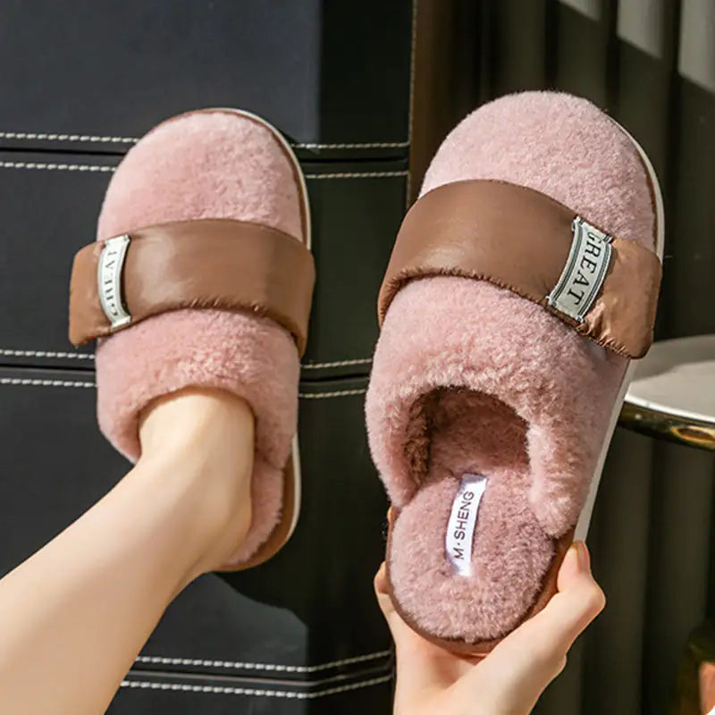 winter Home plush Slipper warm Couple Bedroom Cotton Shoes
