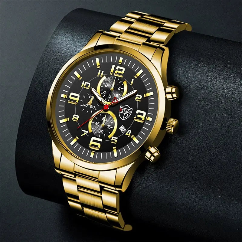 Fashion Mens Sports Watches for Men Luxury NightGlow Stainless Steel  quartz Watch