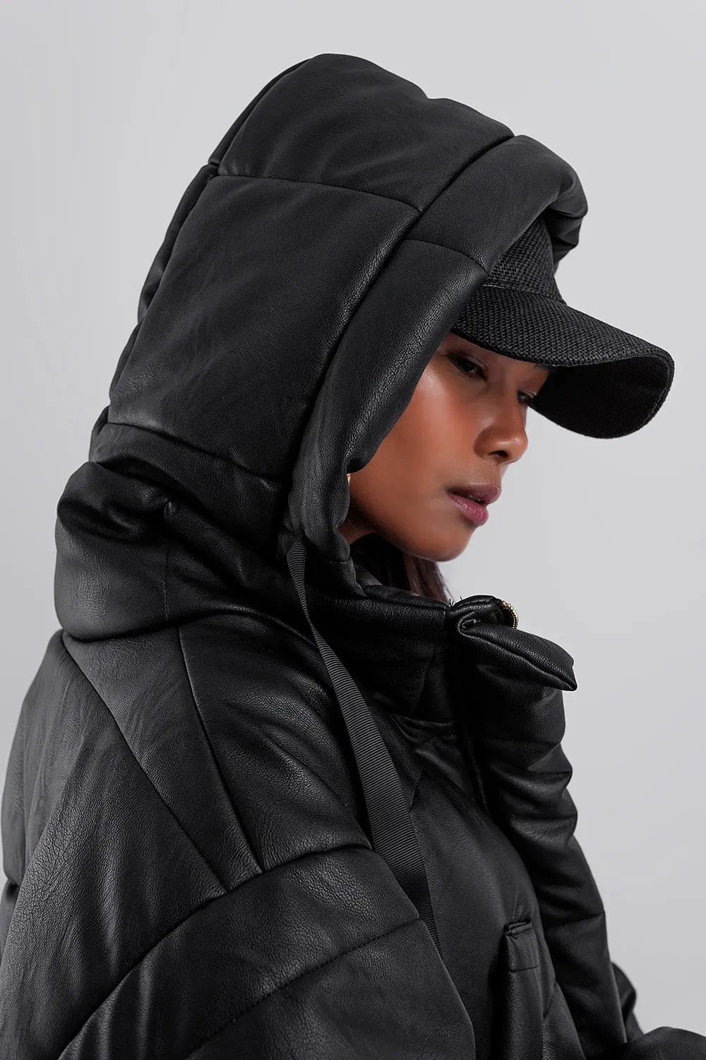 Season Prestige Black Bomber Puffer Jacket | Oversized Urban Style