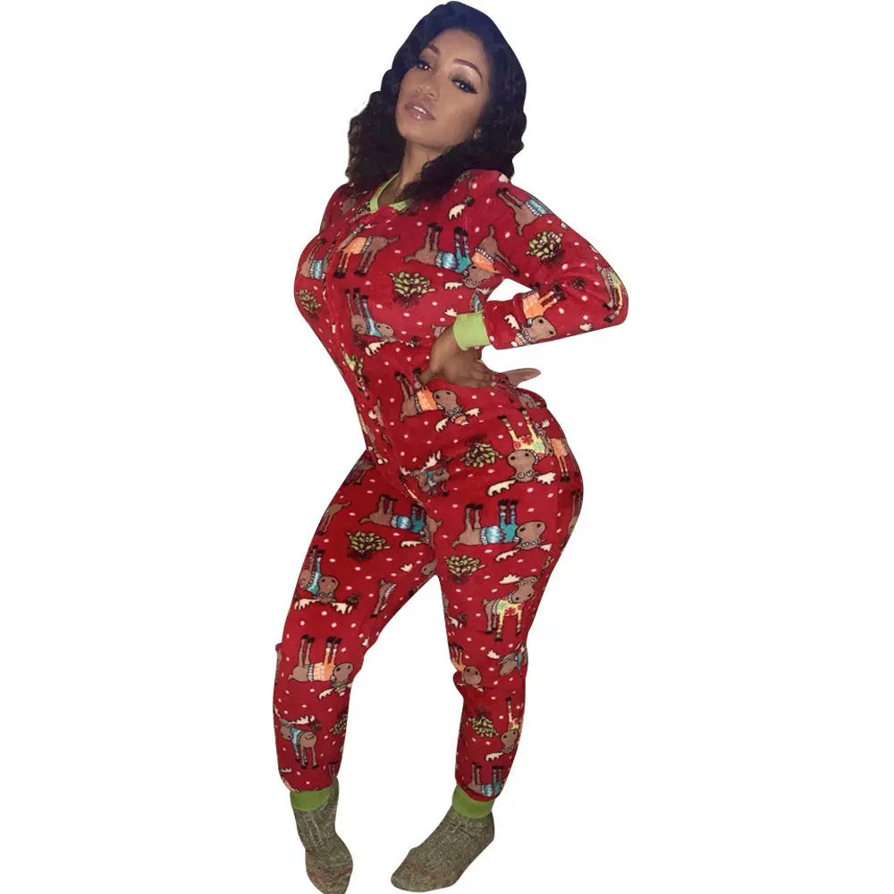 Season Prestige Christmas Jumpsuits: Festive Long-Sleeve Bodysuits