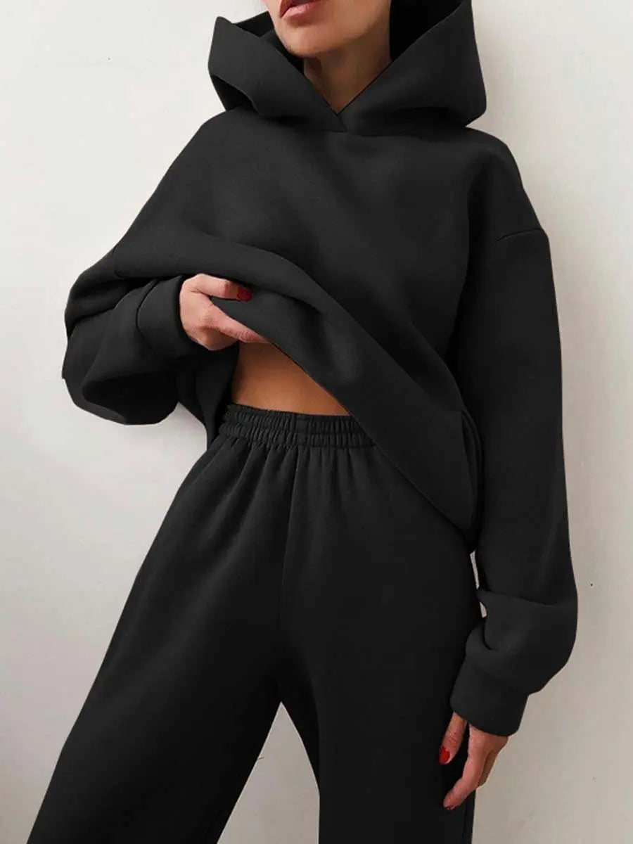 Women's Hooded Sweater Two-piece Suit - Season Prestige