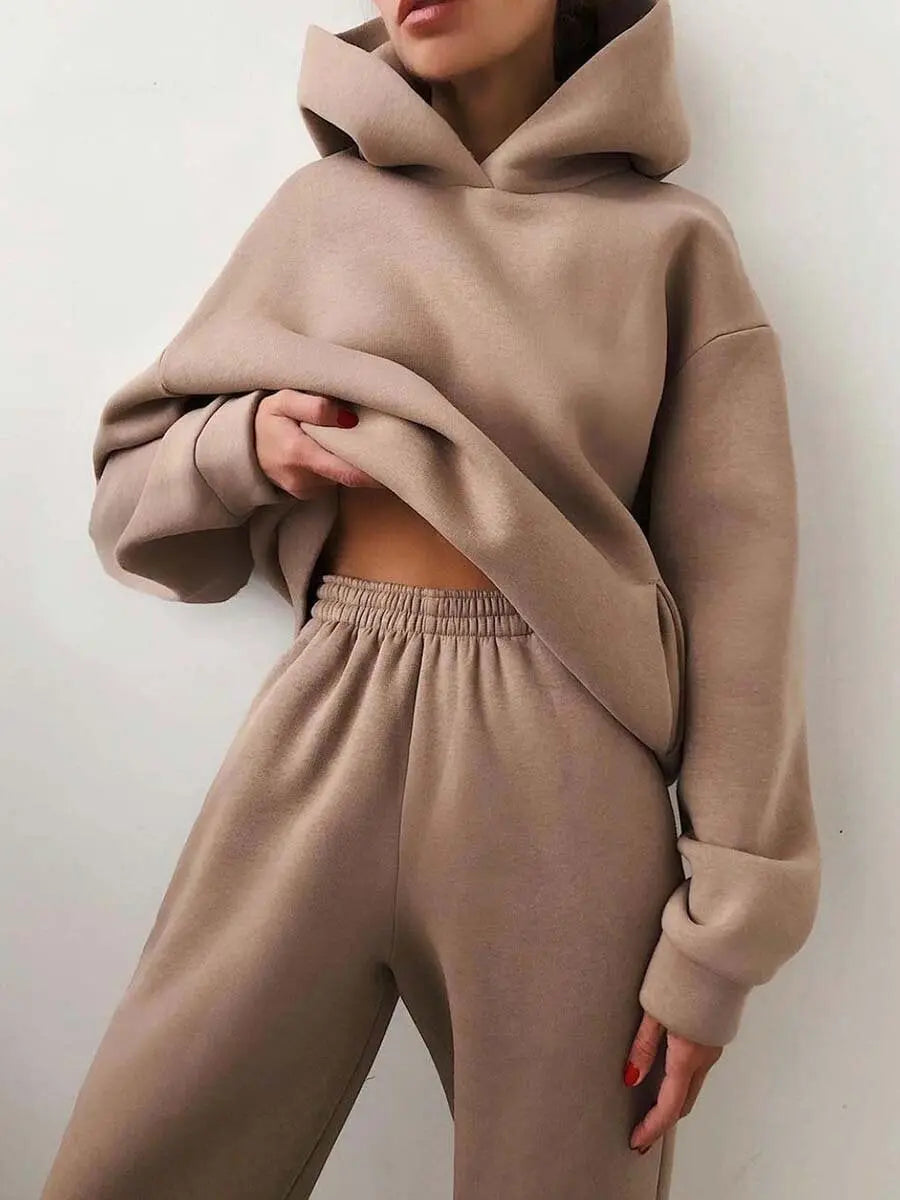 Women's Hooded Sweater Two-piece Suit - Season Prestige