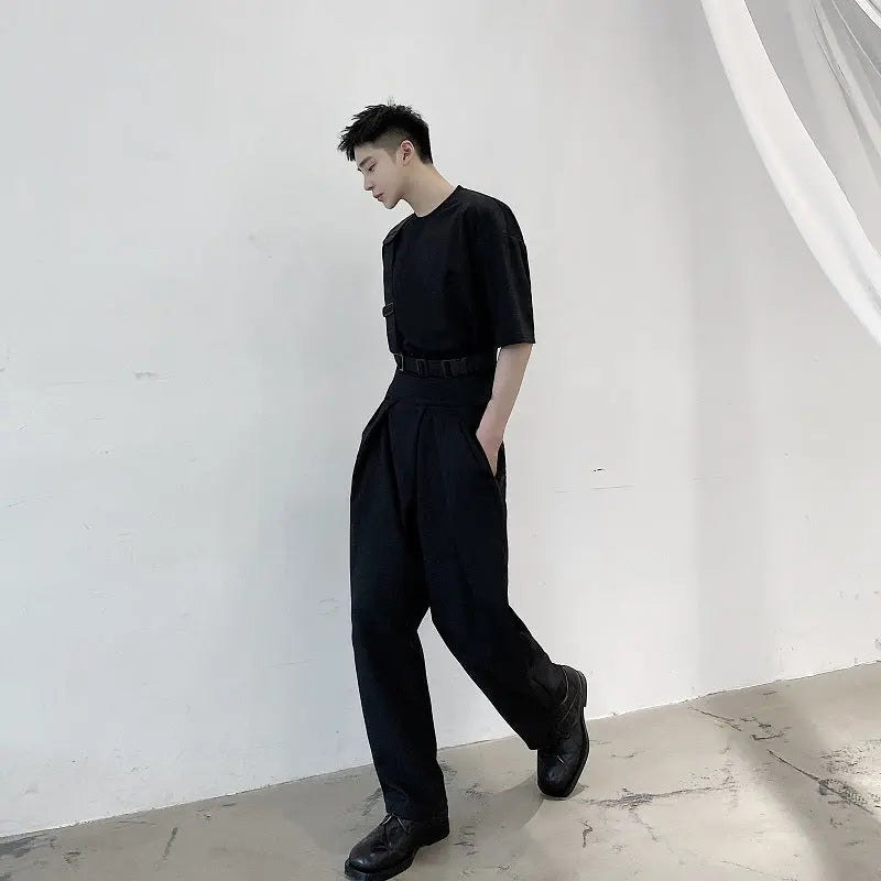 Men's Straight Tube High Waist Trousers - Season Prestige