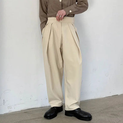 Men's Straight Tube High Waist Trousers - Season Prestige