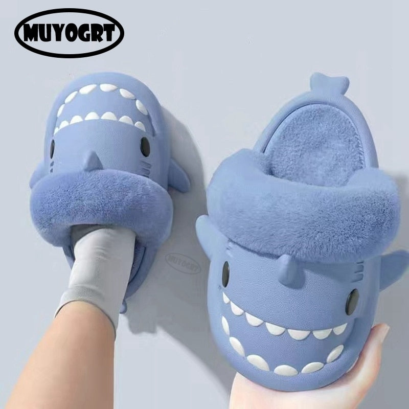 Non-Slip Furry Shark Slides Season Prestige