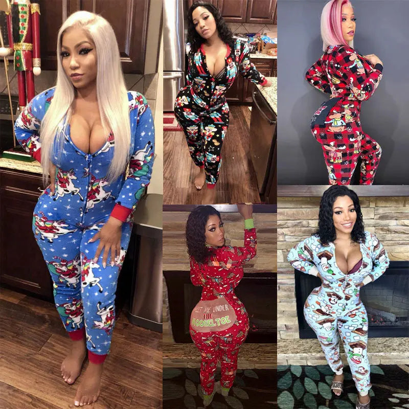 Season Prestige Christmas Jumpsuits: Festive Long-Sleeve Bodysuits