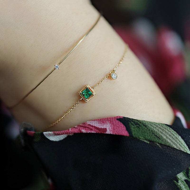 Emerald Crystal Chain Bracelet Season Prestige