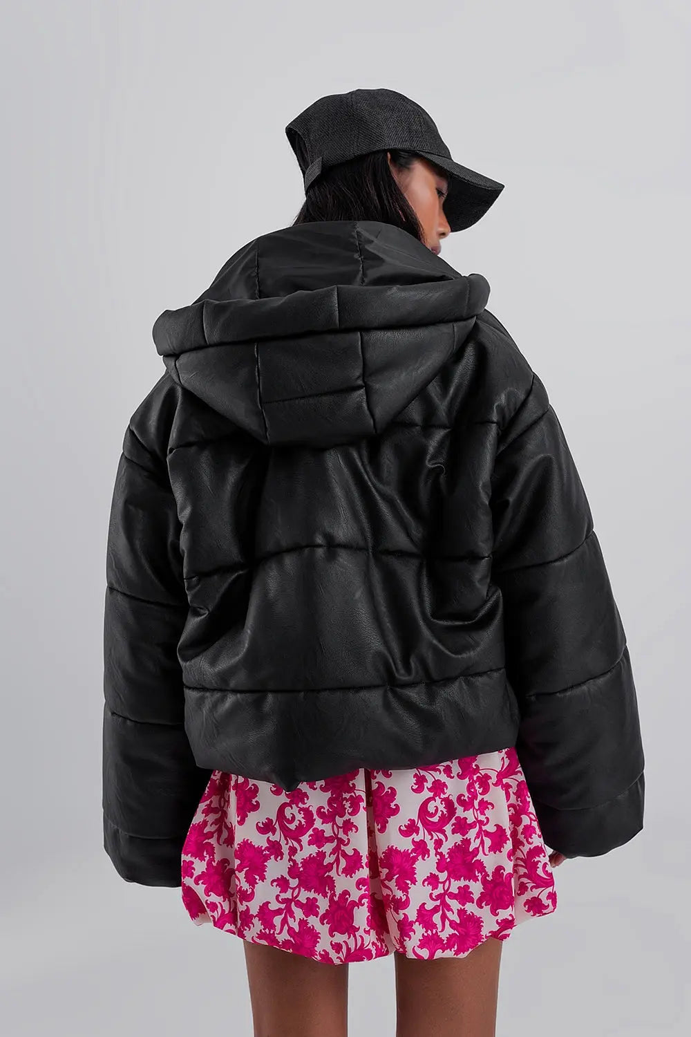 Season Prestige Black Bomber Puffer Jacket | Oversized Urban Style