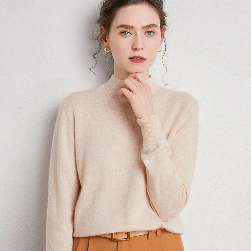 Half-Neck Wool Sweater - Season Prestige