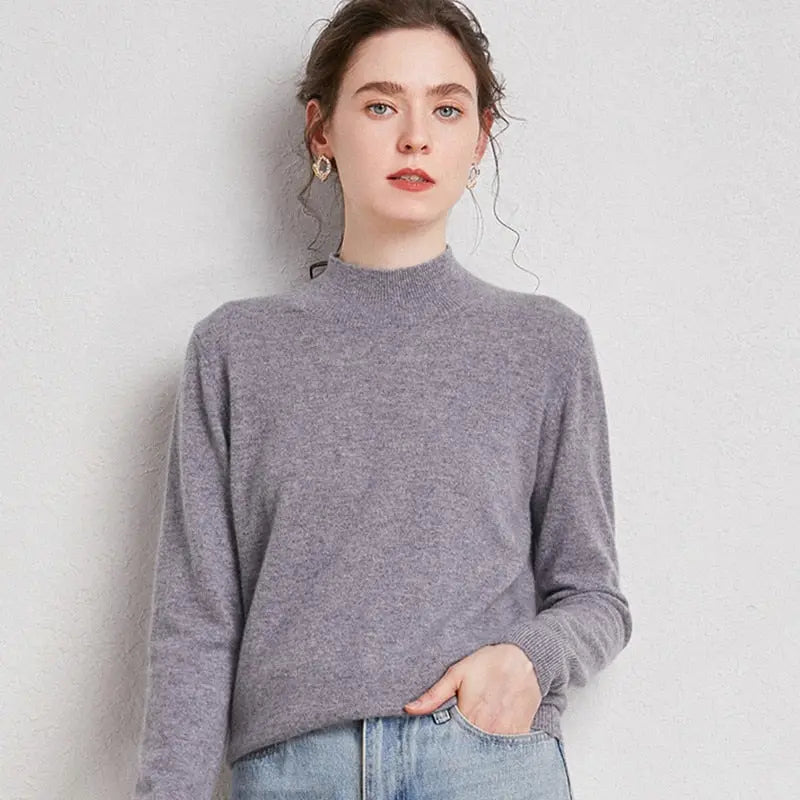 Half-Neck Wool Sweater - Season Prestige