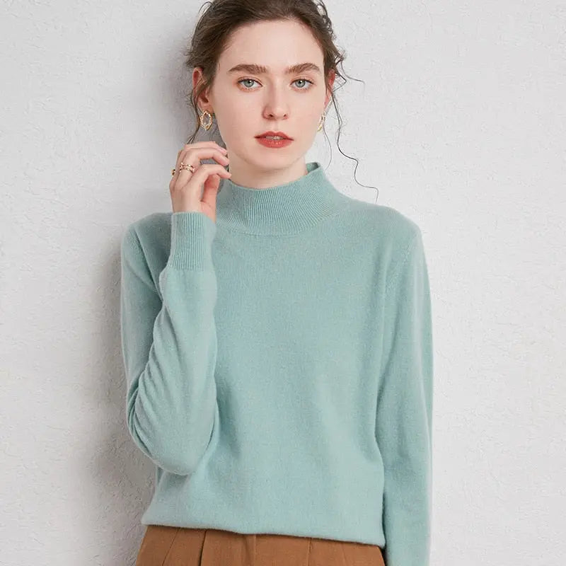 Half-Neck Wool Sweater - Season Prestige