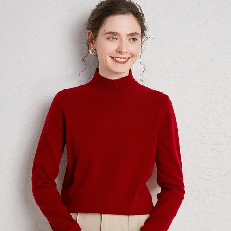 Half-Neck Wool Sweater - Season Prestige