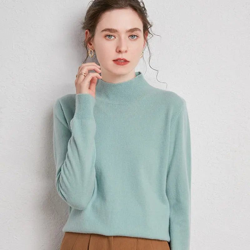 Half-Neck Wool Sweater - Season Prestige